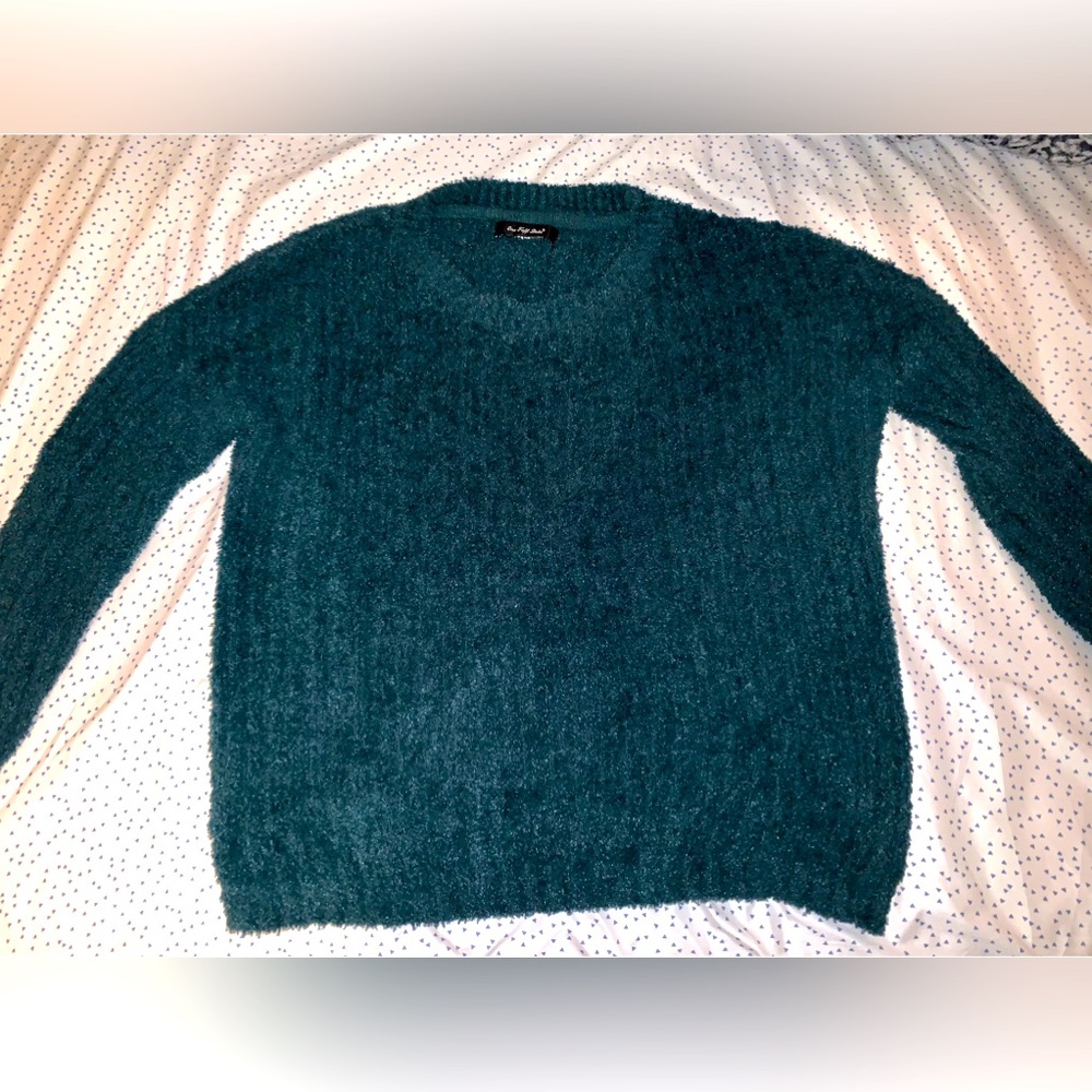 Large Dark Green Soft Plush Sweater